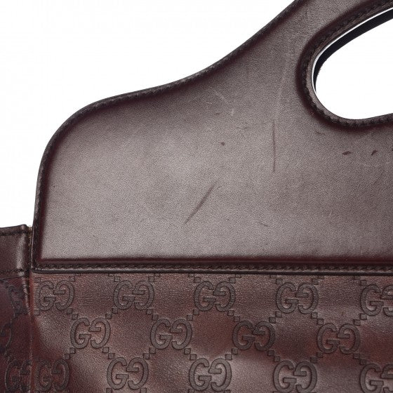 Guccissima Large Punch Top Handle Tote Dark Brown