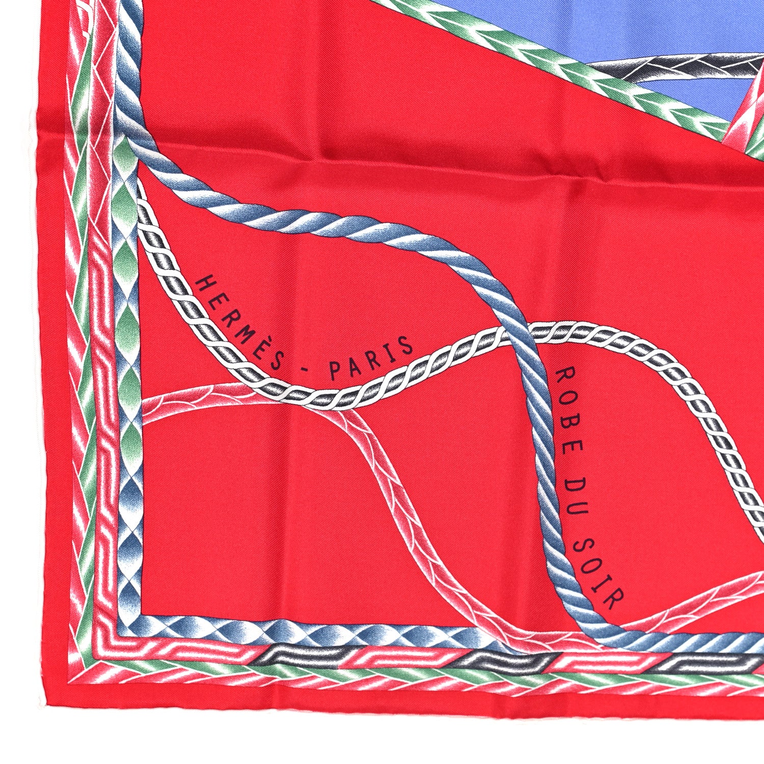 Hermes Silk Robe Du Soir Scarf 90 Rouge White Lavande 2 of 5