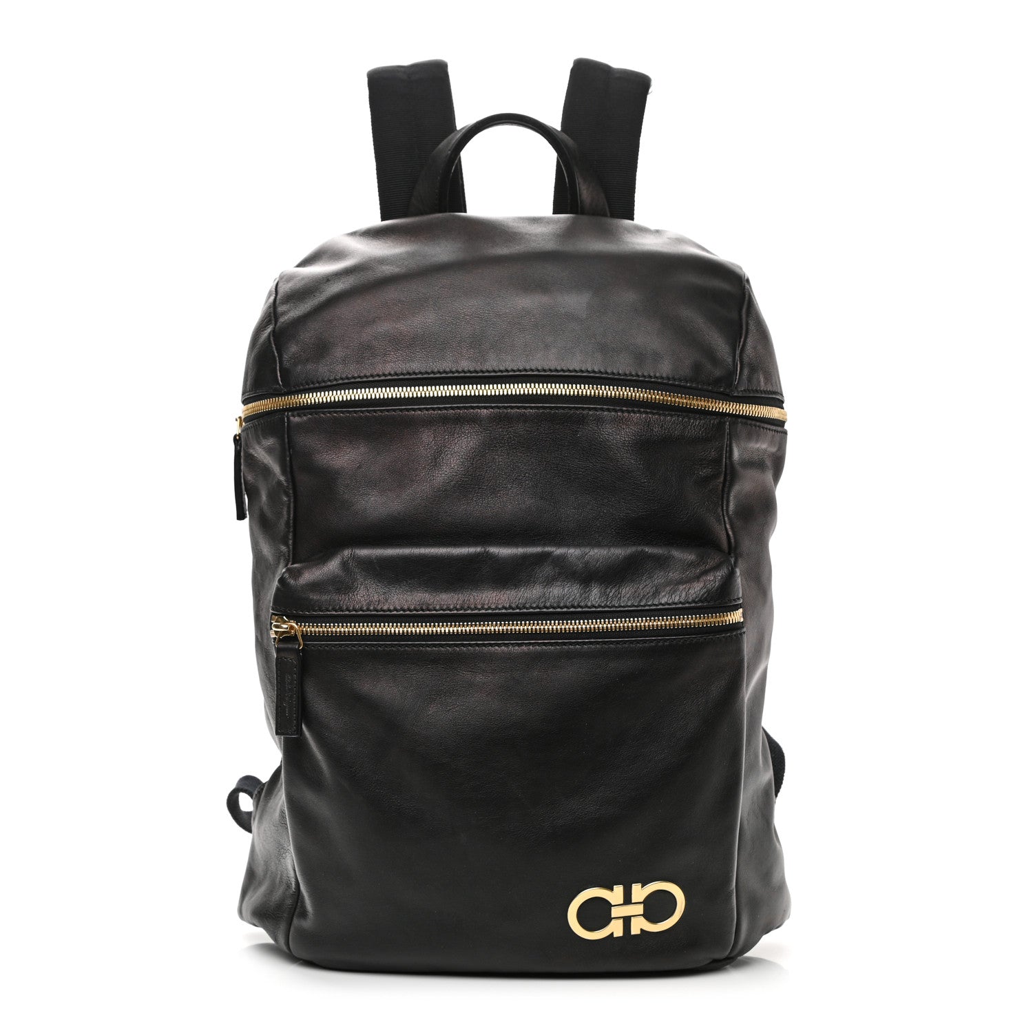 Salvatore Ferragamo Calfskin Nevada Gancini Backpack Black 1 of 11