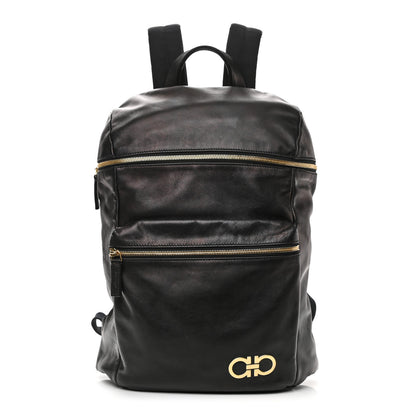 Salvatore Ferragamo Calfskin Nevada Gancini Backpack Black 1 of 11