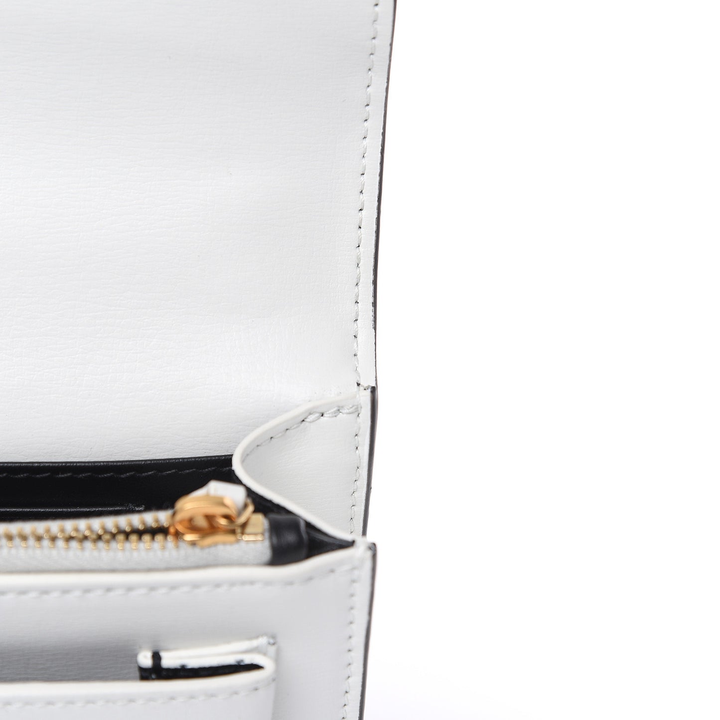 New Aspen Calfskin Bi-Color Monogram Sunset Chain Wallet Black Dirty White