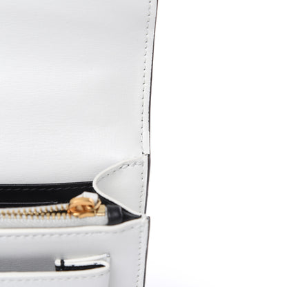 Saint Laurent New Aspen Calfskin Bi-Color Monogram Sunset Chain Wallet Black Dirty White 9 of 11