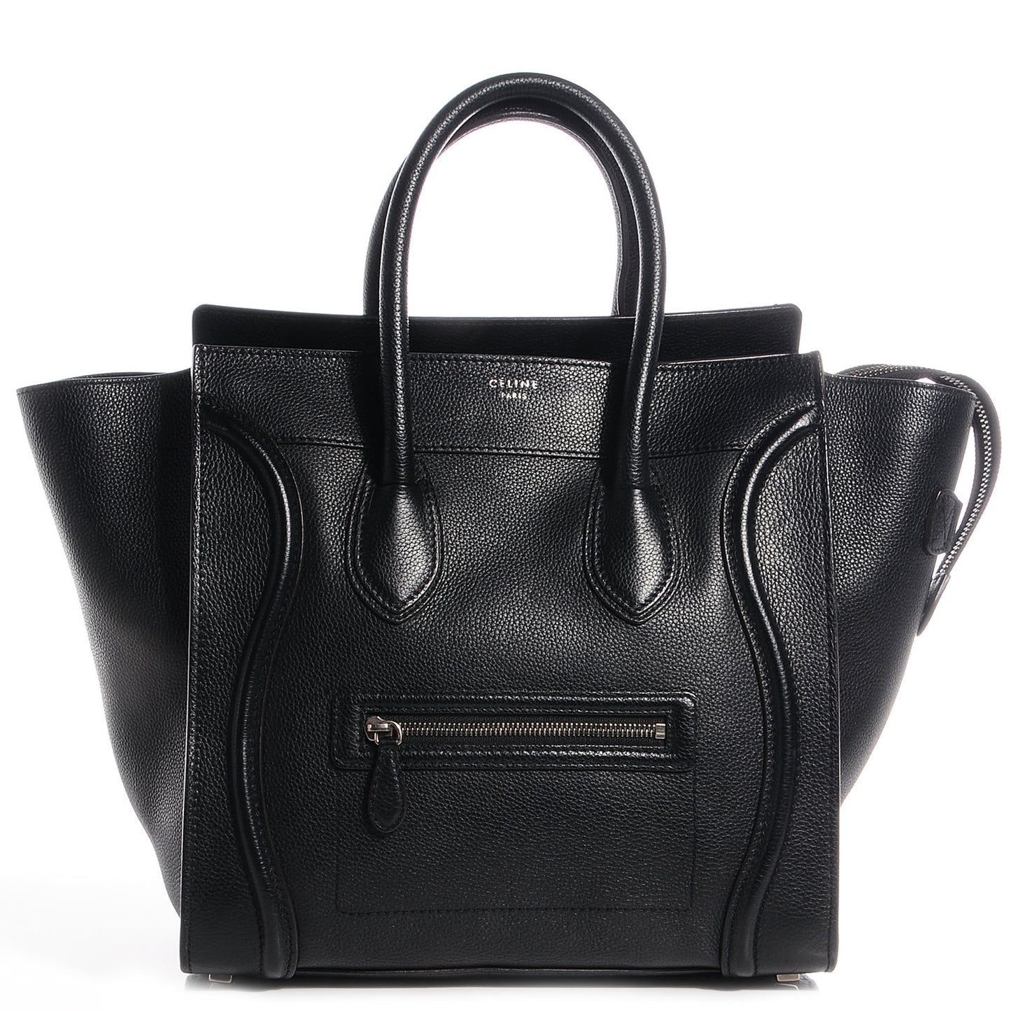 Drummed Calfskin Mini Luggage Black