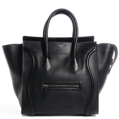 Celine Drummed Calfskin Mini Luggage Black 1 of 10