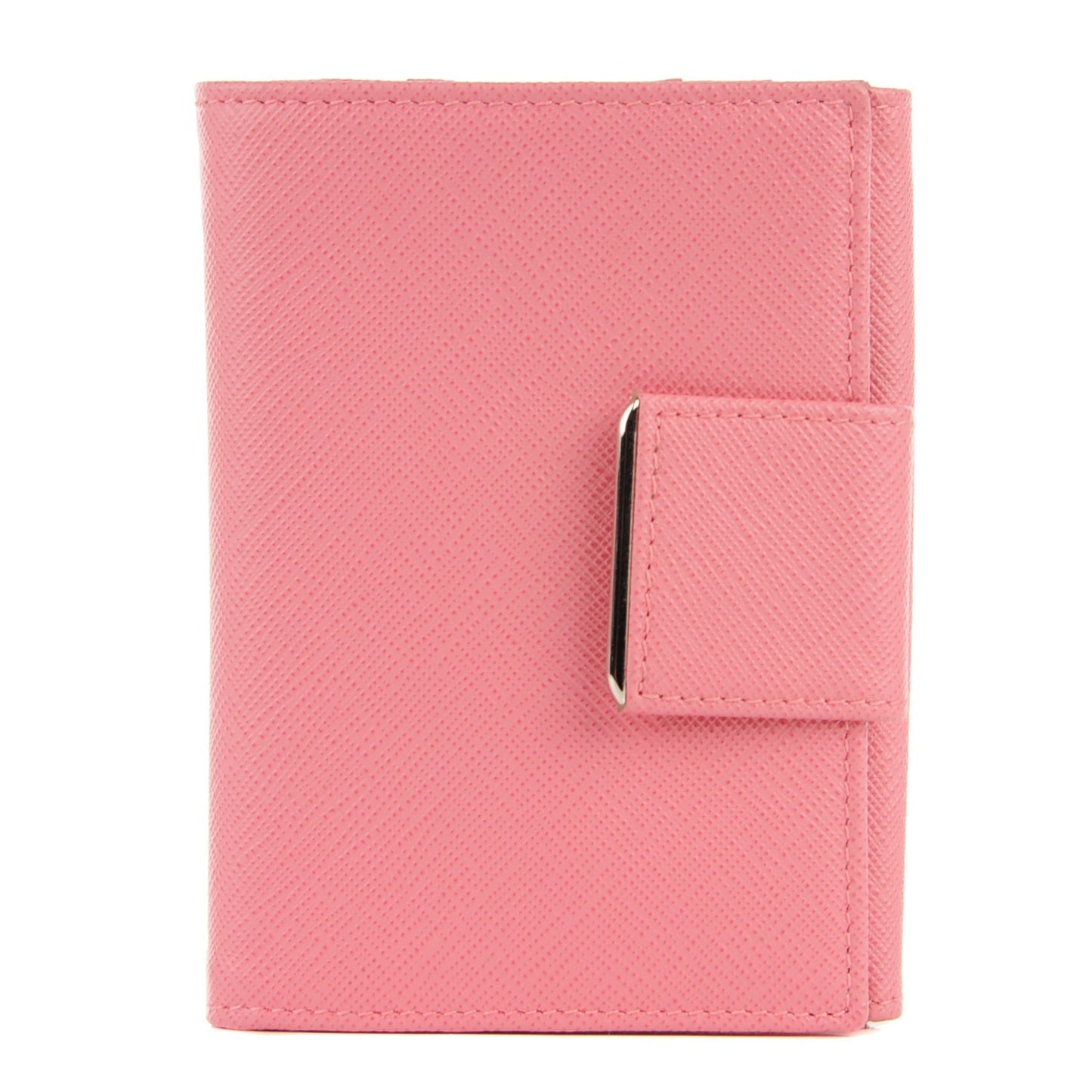 Saffiano Compact Metal Bar Flap Wallet Petalo