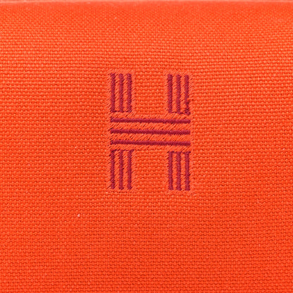 Hermes Canvas Small Bride-A-Brac Pouch Orange Burgundy 7 of 8