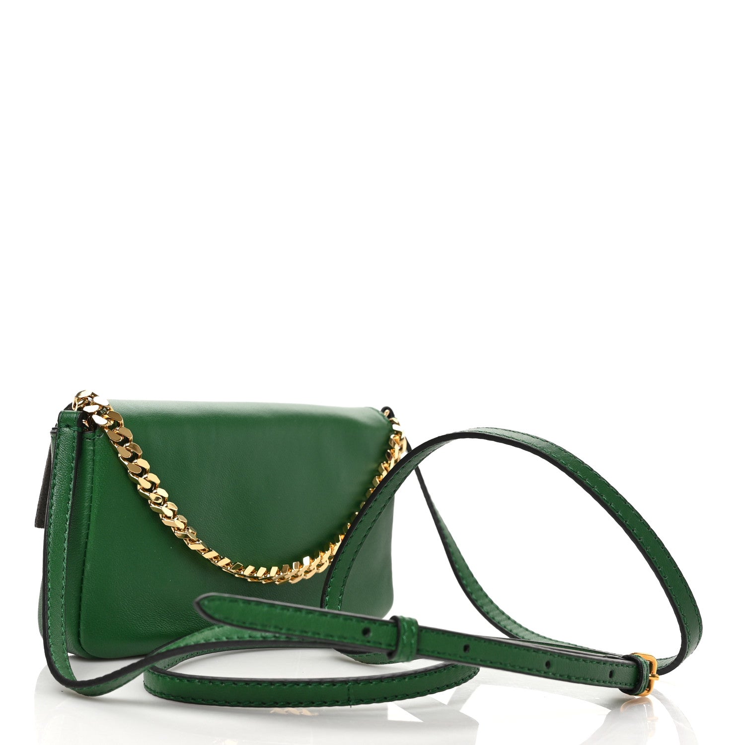 Fendi Nappa Micro Baguette Verde 3 of 8