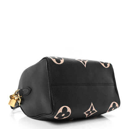 Louis Vuitton Empreinte Monogram Giant Speedy Bandouliere 25 Black Beige 4 of 9