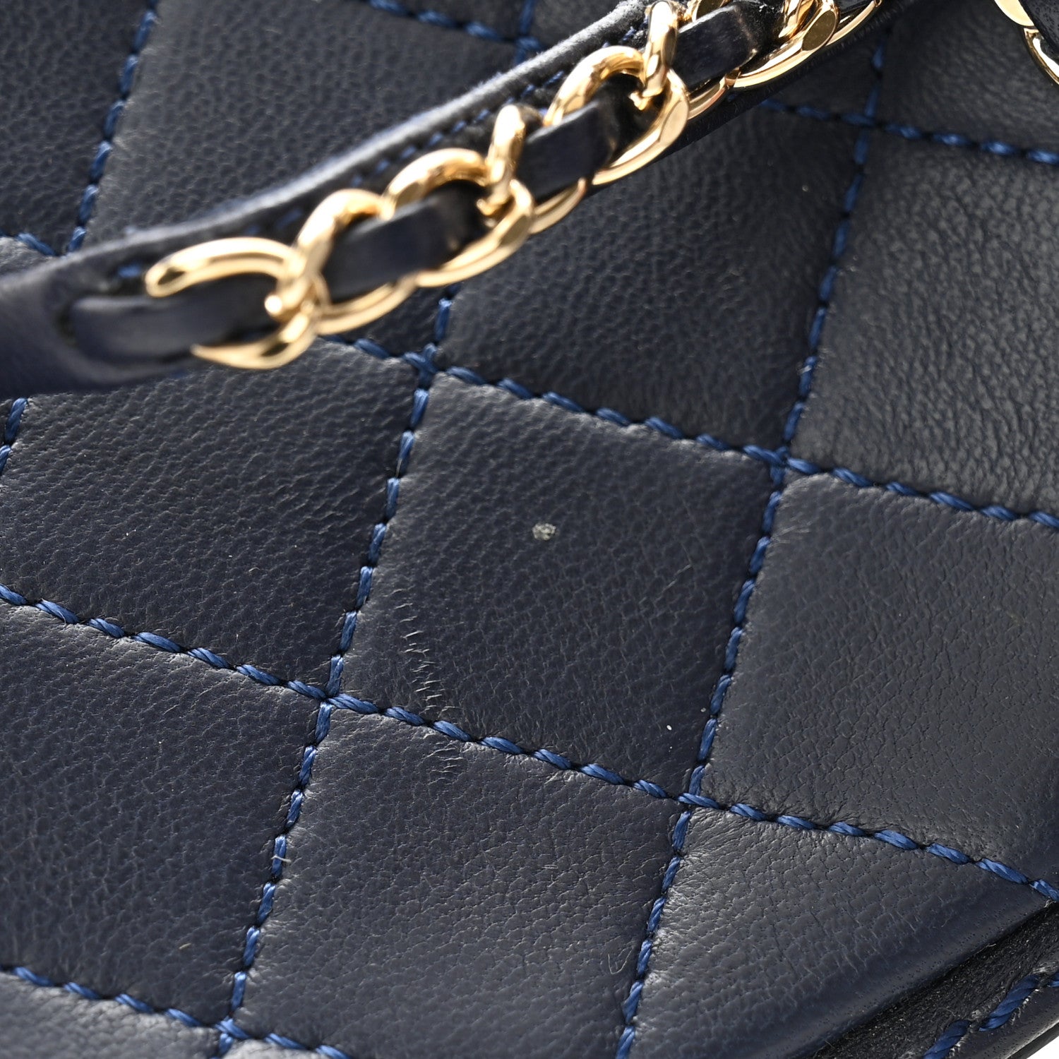 Chanel Lambskin Chain CC Logo Thong Sandals 39.5 Navy 11 of 12