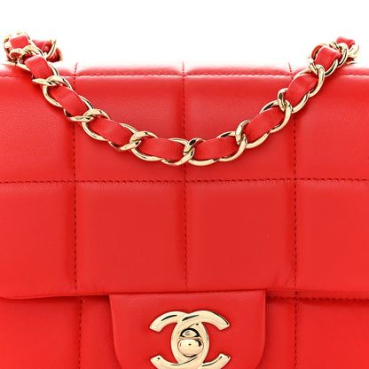 Chanel Lambskin Resin Crystal Square Quilted Monacoco Mini Flap Red 8 of 11