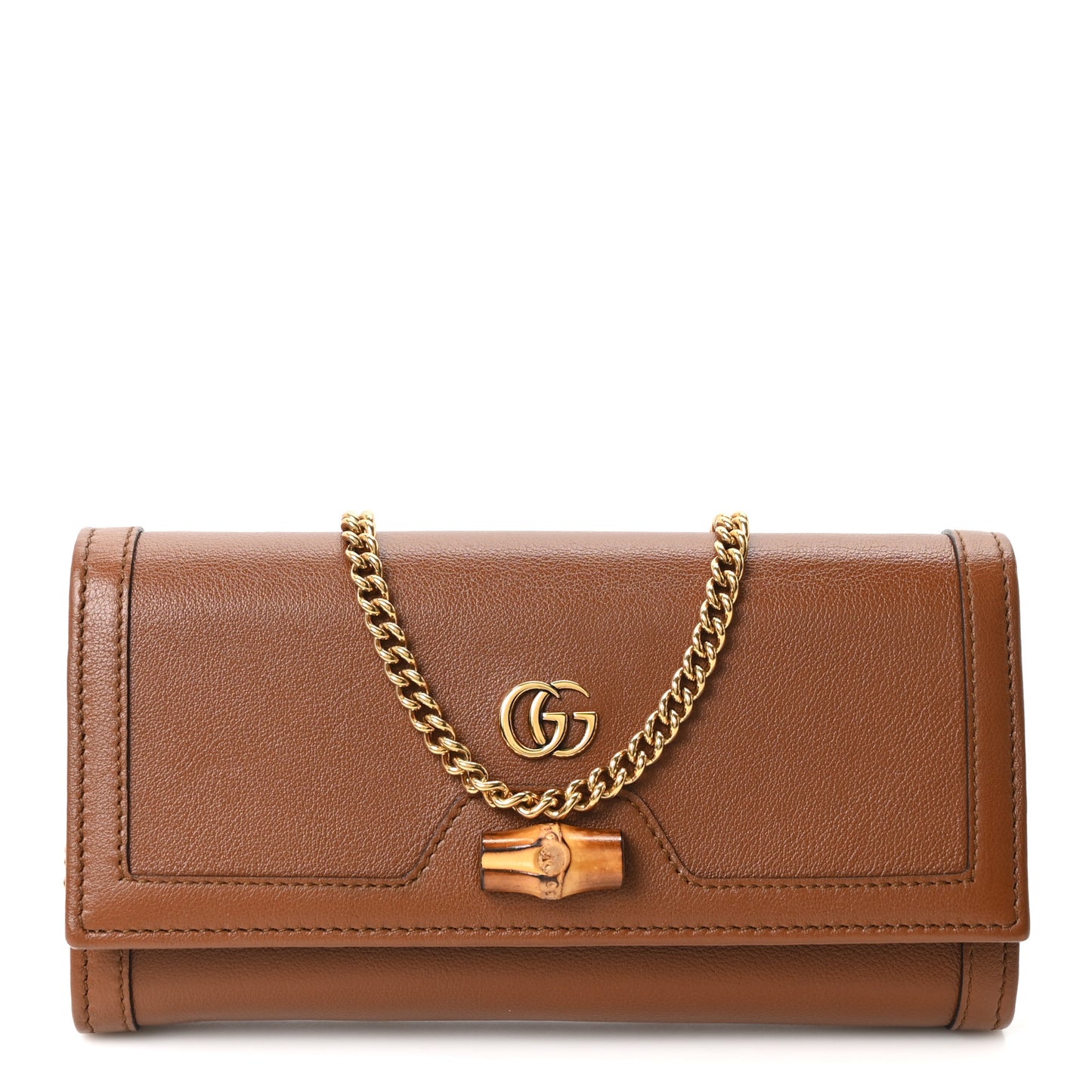 Wonka Grain Calfskin Diana Chain Wallet Cuir