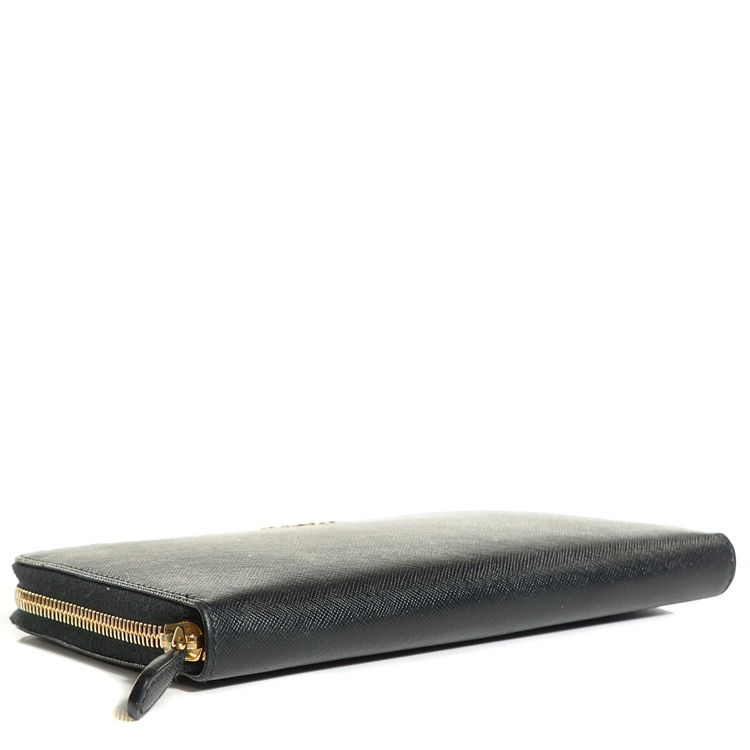 Prada Saffiano Metal Large Zip Around Travel Wallet Nero Black 4 of 9
