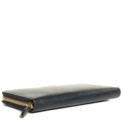 Prada Saffiano Metal Large Zip Around Travel Wallet Nero Black 4 of 9