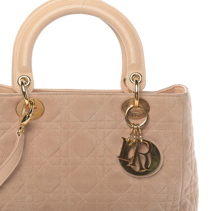 Christian Dior Suede Cannage Medium Lady Dior Beige 15 of 19