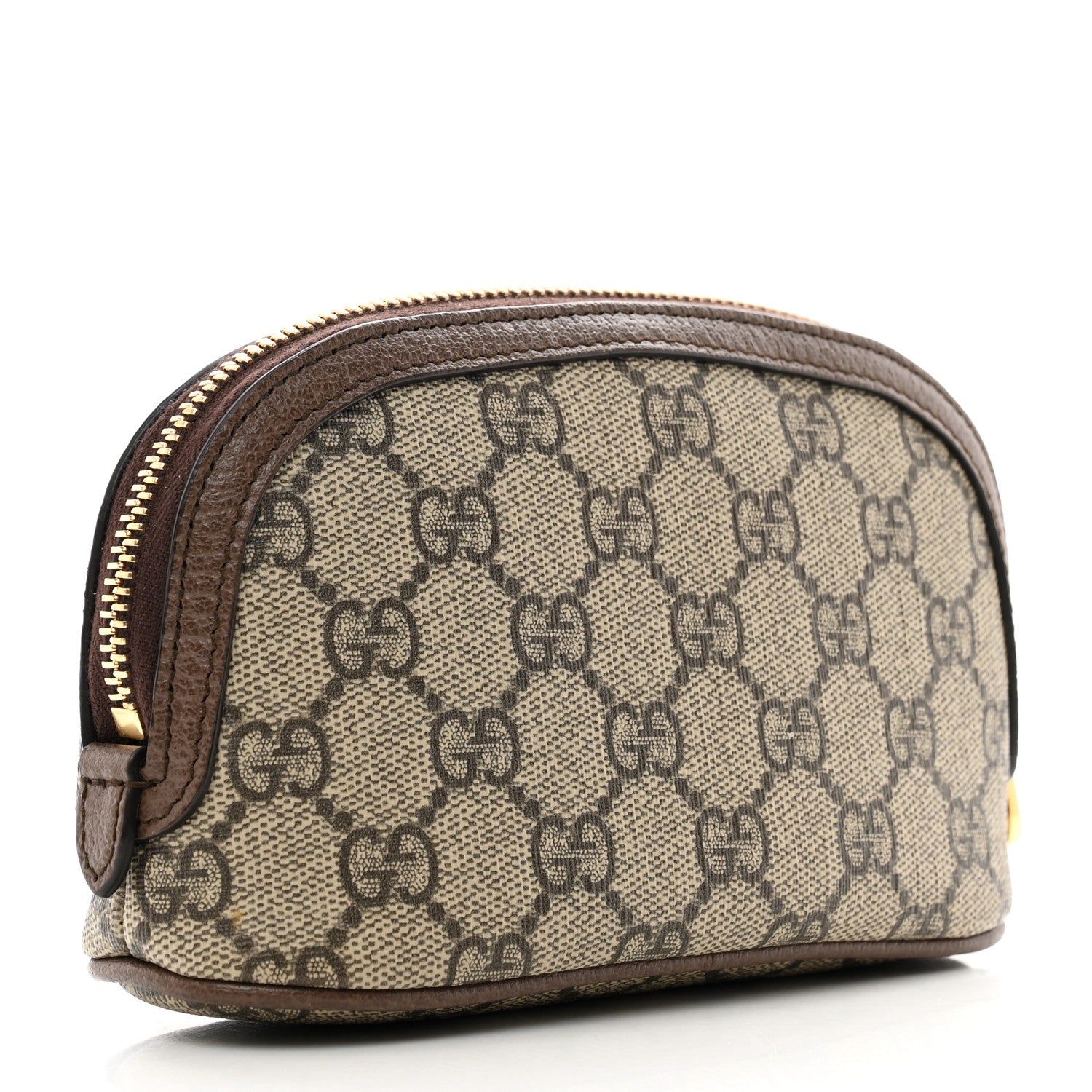 Gucci GG Supreme Monogram Textured Calfskin Web Medium Ophidia Cosmetic Case Beige Ebony New Acero 3 of 8