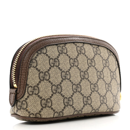 Gucci GG Supreme Monogram Textured Calfskin Web Medium Ophidia Cosmetic Case Beige Ebony New Acero 3 of 8