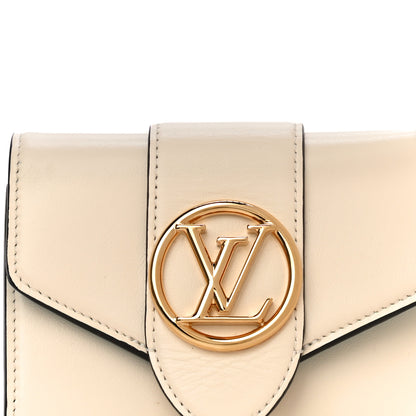 Louis Vuitton Smooth Calfskin LV Pont 9 Compact Wallet Creme 7 of 10