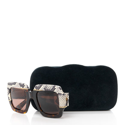 Gucci Snakeskin Acetate Square Sunglasses GG0484S Havana 8 of 8