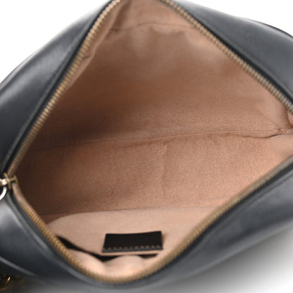 Gucci Calfskin Matelasse Small GG Marmont Chain Shoulder Bag Black 5 of 15