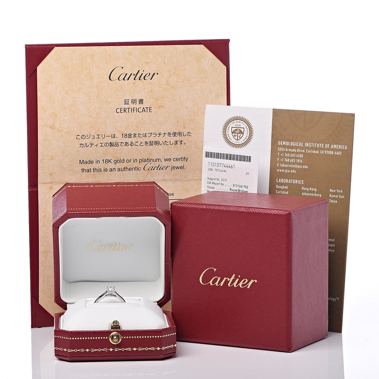Platinum Diamond .32ct Solitaire Engagement Ring 49 4.75