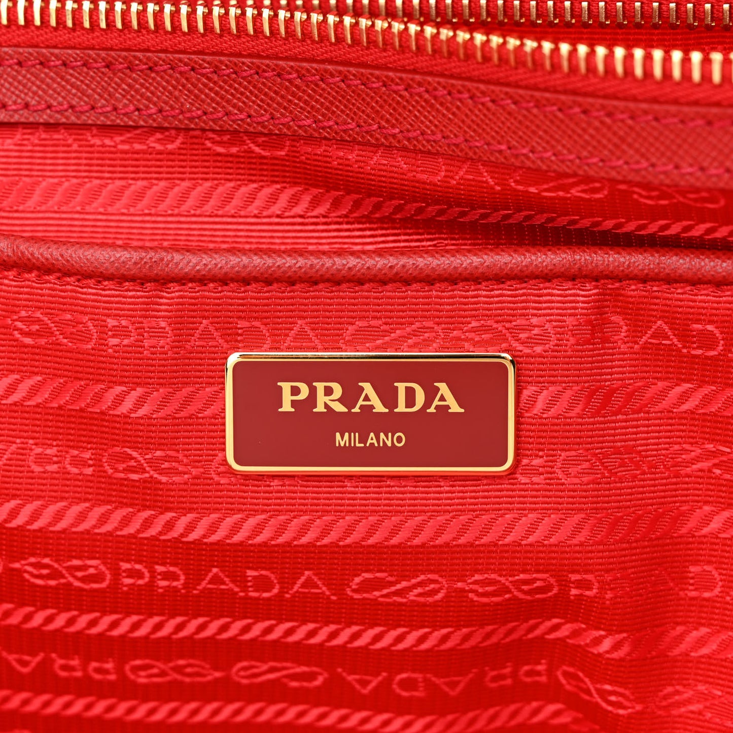 Tessuto Nylon Saffiano Tote Red
