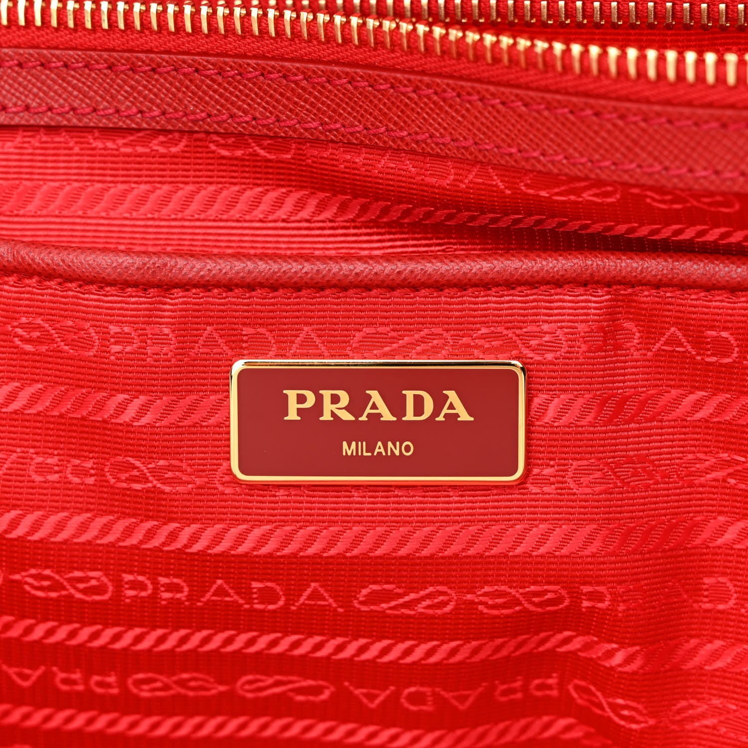Prada Tessuto Nylon Saffiano Tote Red 6 of 12