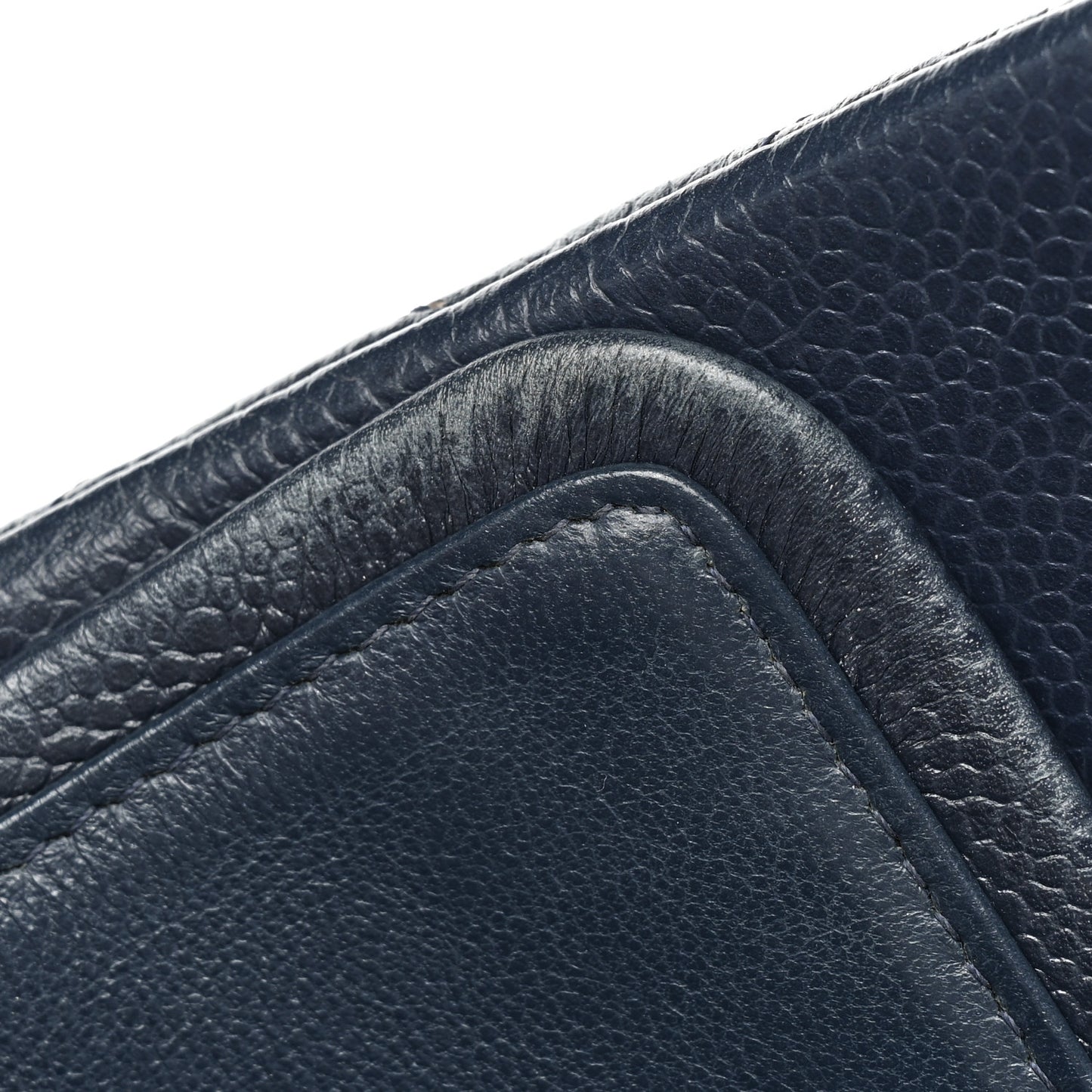 Caviar Quilted Jumbo Double Flap Navy Blue