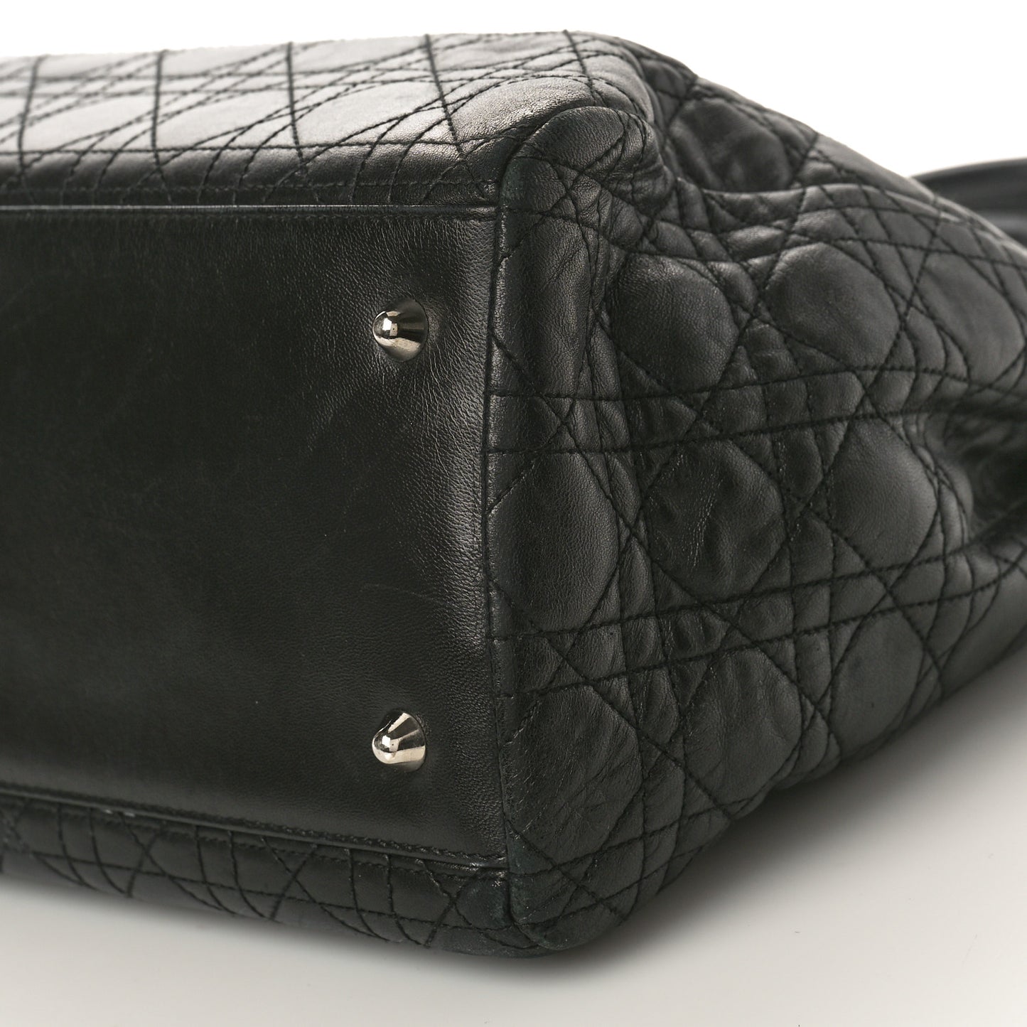 Lambskin Cannage Large Soft Lady Dior Shopping Tote Black