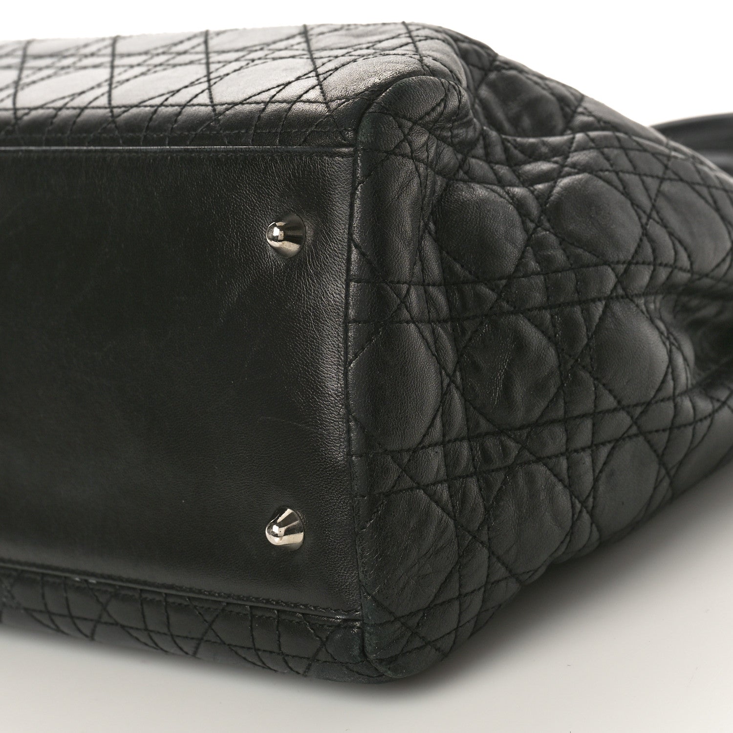 Christian Dior Lambskin Cannage Large Soft Lady Dior Shopping Tote Black 10 of 14