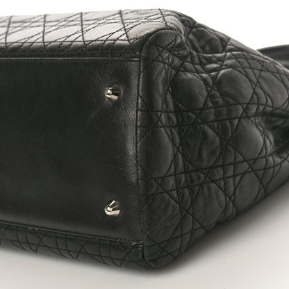 Christian Dior Lambskin Cannage Large Soft Lady Dior Shopping Tote Black 10 of 14
