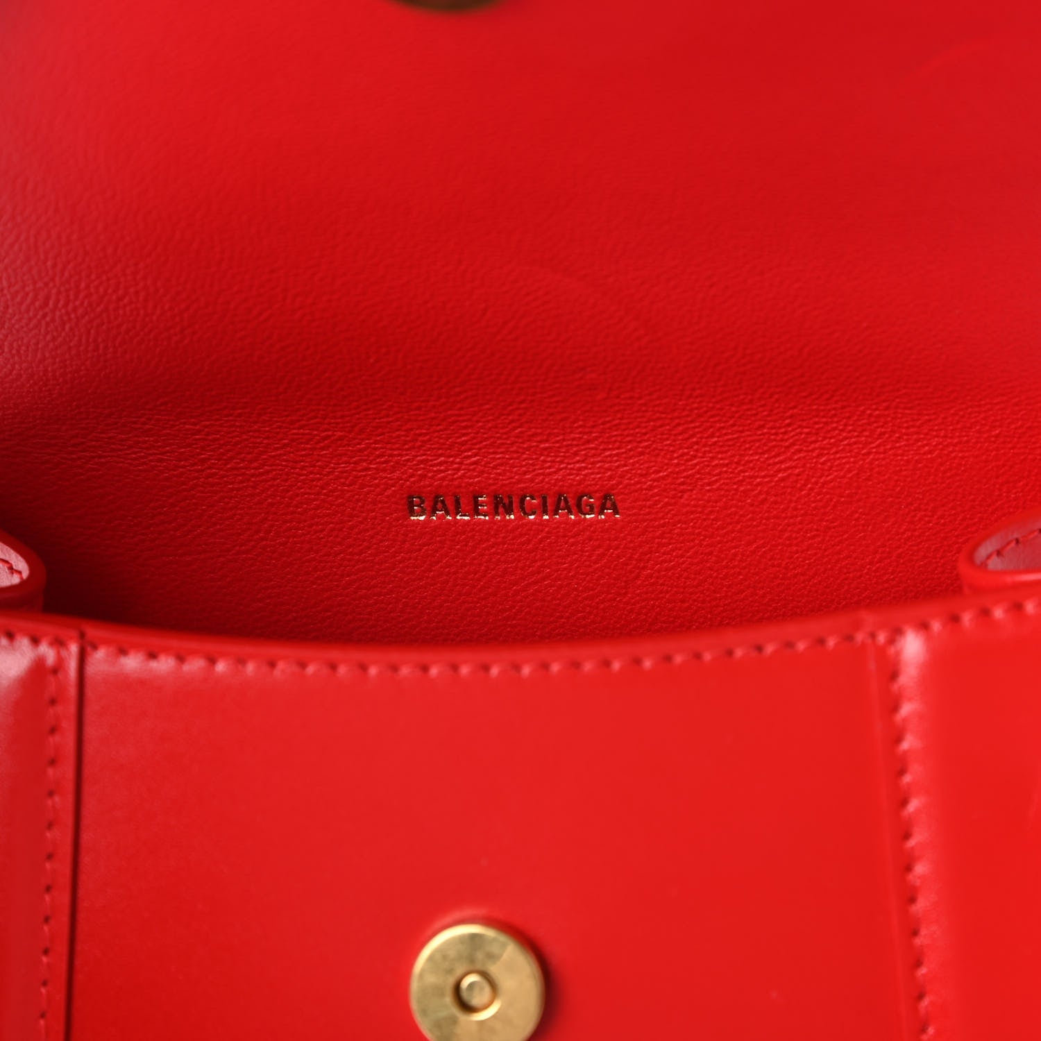 Balenciaga Shiny Box Calfskin Hourglass Top Handle Bag XS Bright Red 8 of 10