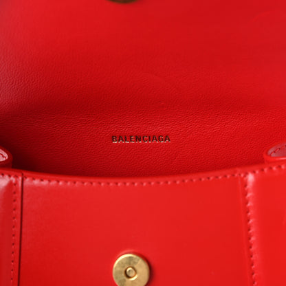 Balenciaga Shiny Box Calfskin Hourglass Top Handle Bag XS Bright Red 8 of 10