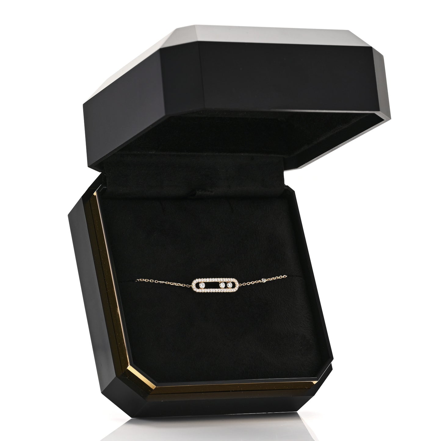 18K Yellow Gold Diamond Classic Baby Move Pave Bracelet