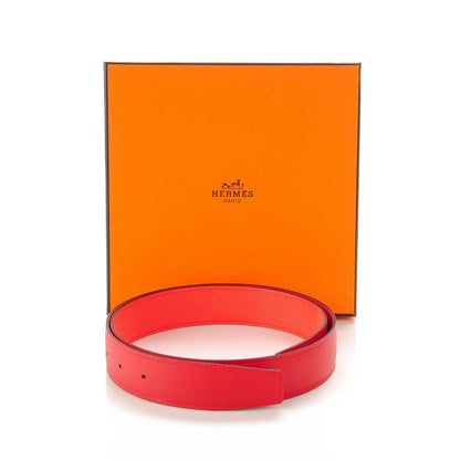 Hermes Swift Epsom 32mm Belt Strap 85 Vermilion Rose Jaipur 6 of 6