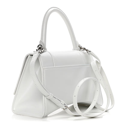 Balenciaga Shiny Box Calfskin Tonal B Small Hourglass Top Handle Bag White 4 of 12