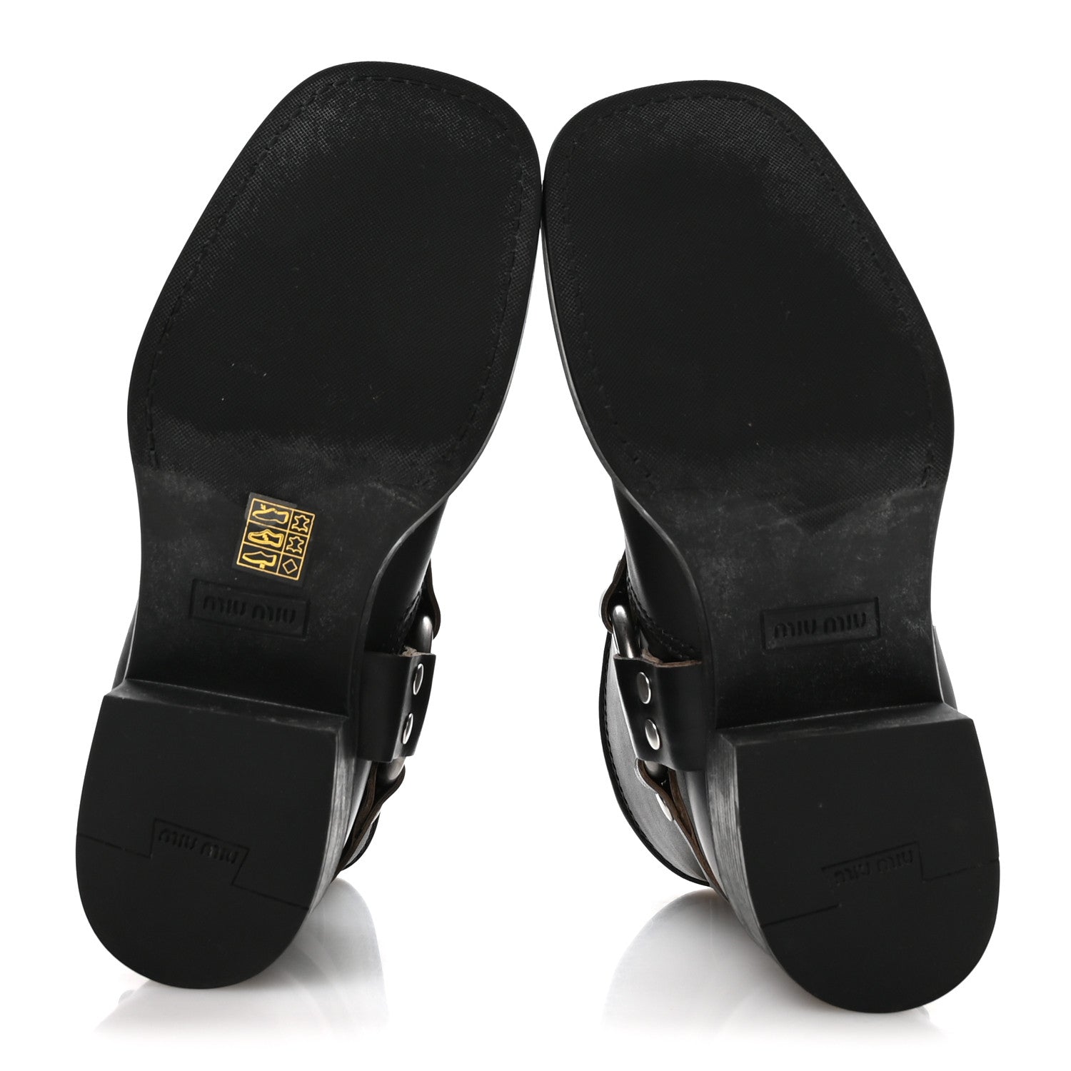 Miu Miu Calfskin Harness Enigneer Boots 37 Black 6 of 7