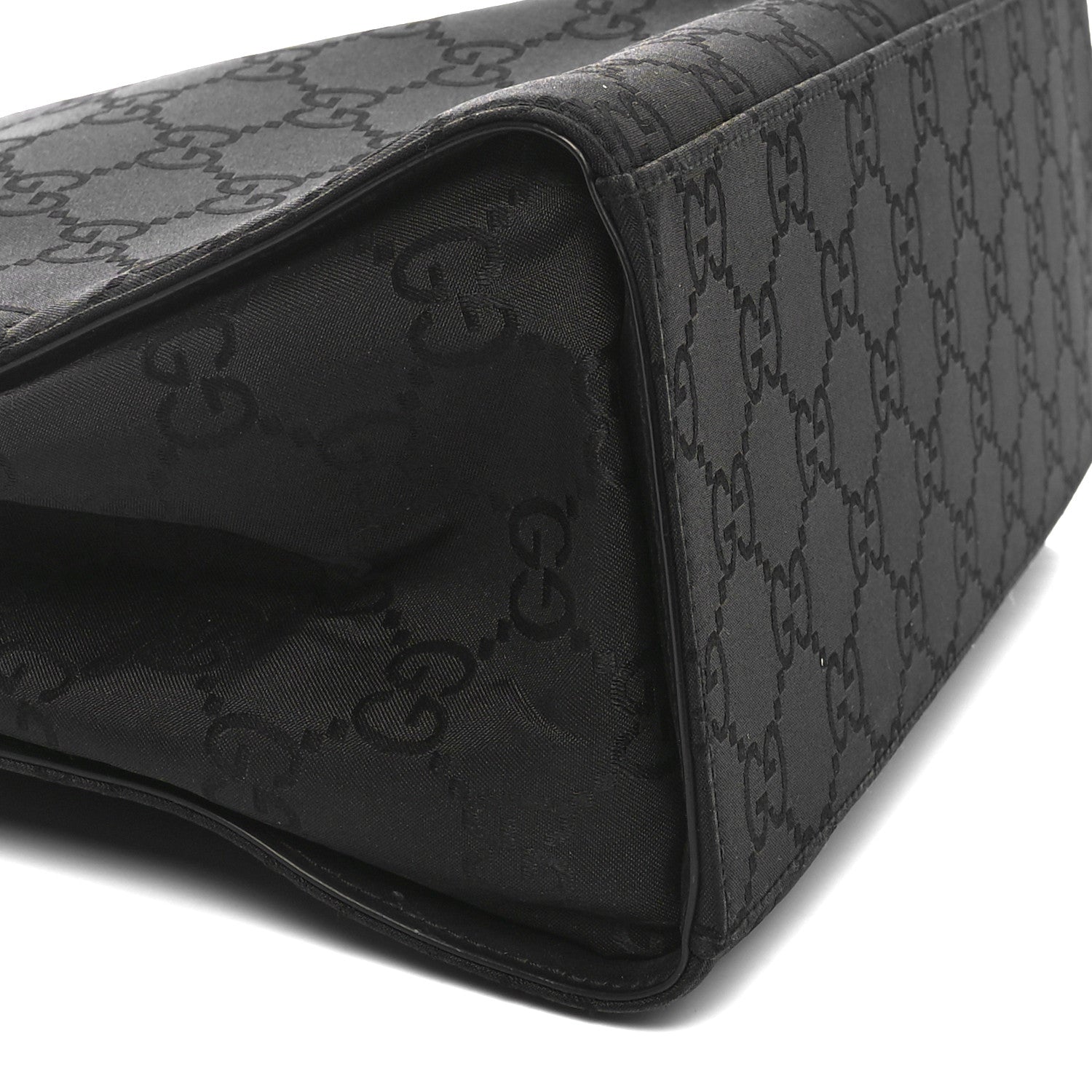Gucci Nylon Monogram Bamboo Handle Bag Black 9 of 11