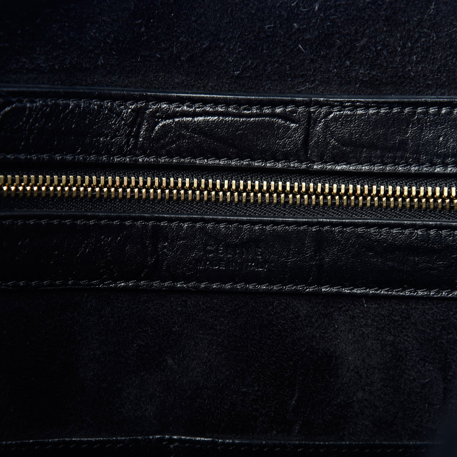 Celine Crocodile Embossed Calfskin Medium Belt Cabas Phantom Black 6 of 9