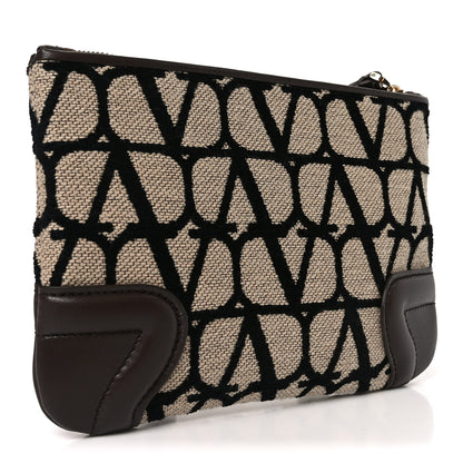 Valentino Garavani Toile Iconographe Pouch Naturale Black Fondant 3 of 7