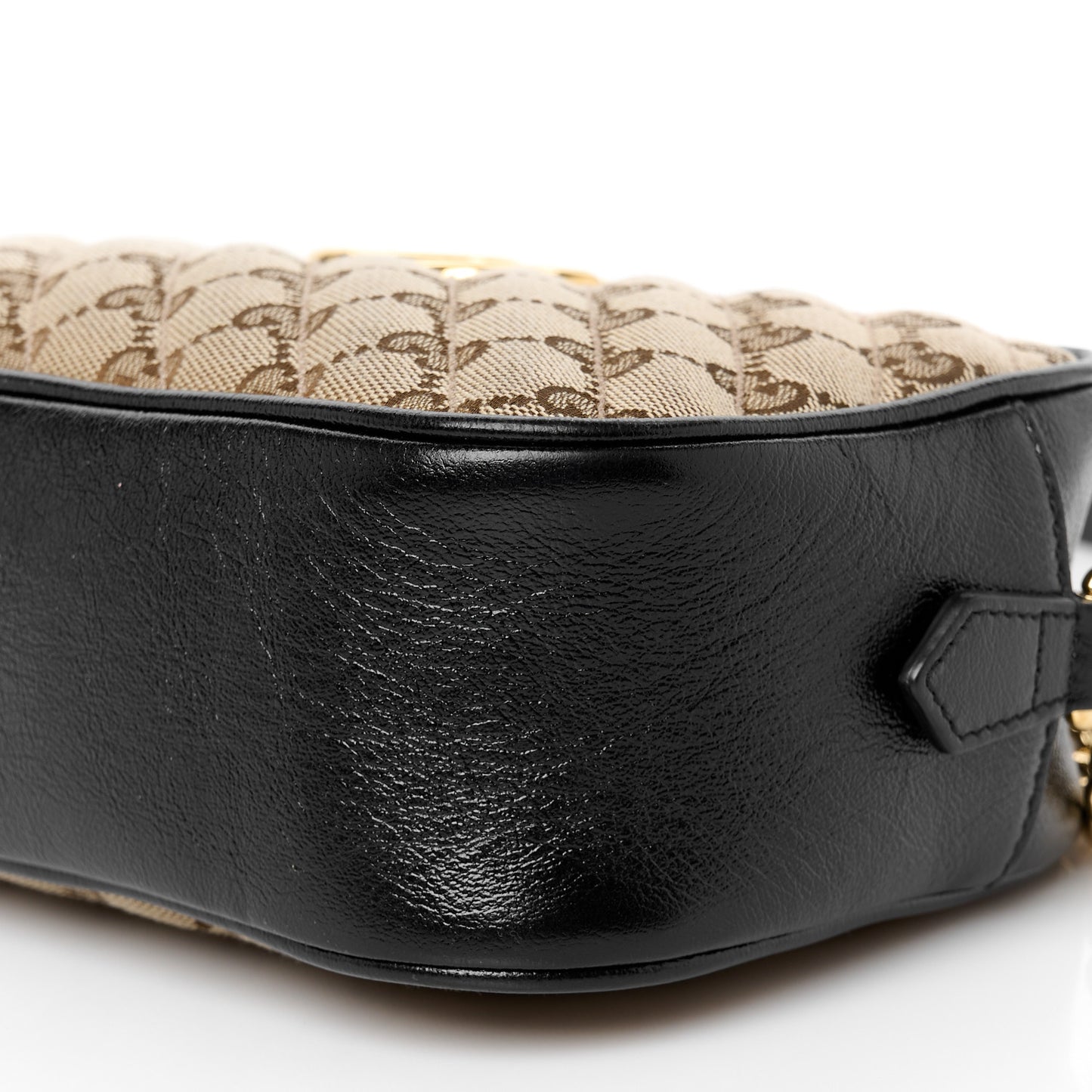 Monogram Matelasse Diagonal Small GG Marmont Chain Shoulder Bag Beige Black