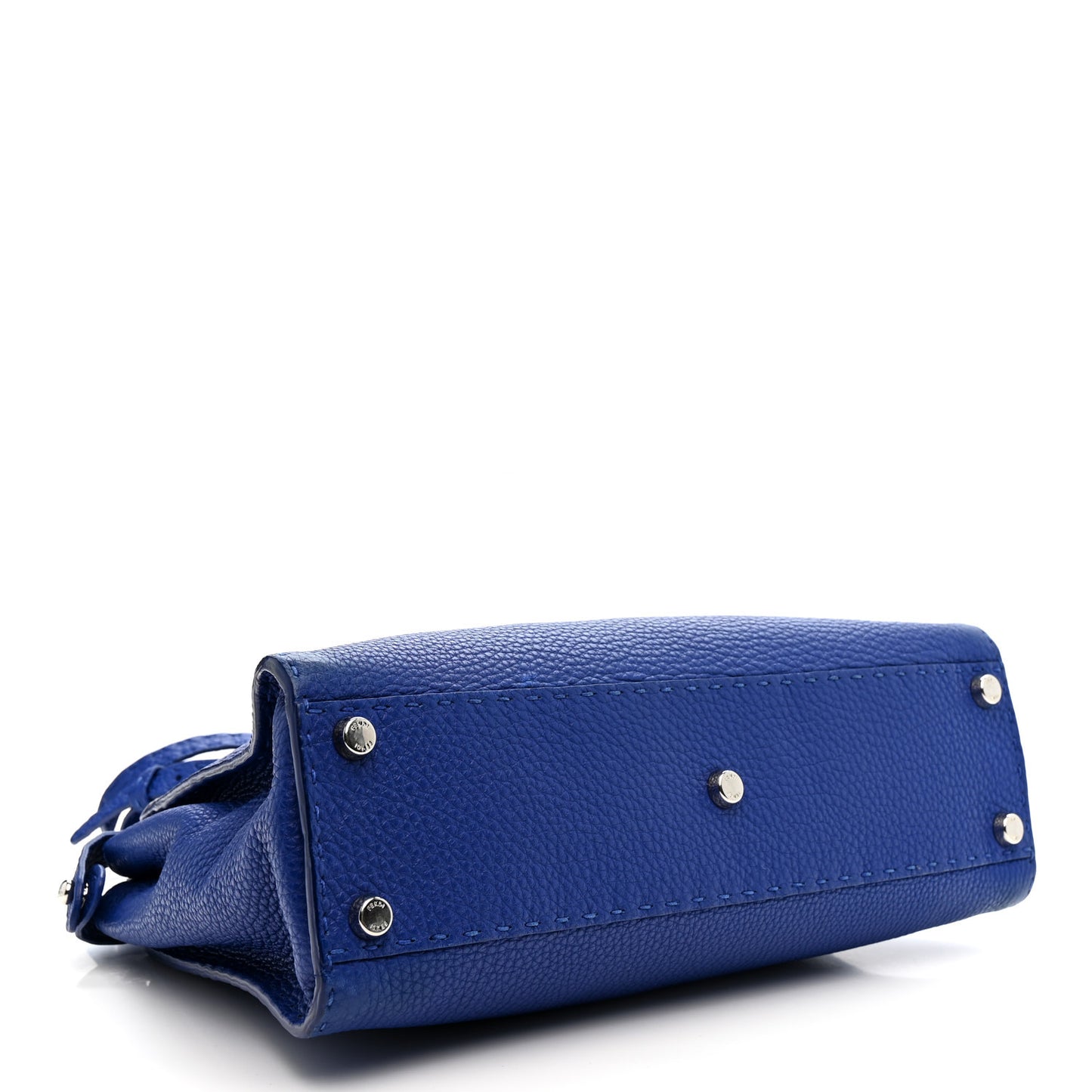 Cuoio Romano Selleria Bi-Color Medium Peekaboo Iconic Satchel Blue Neon Latte