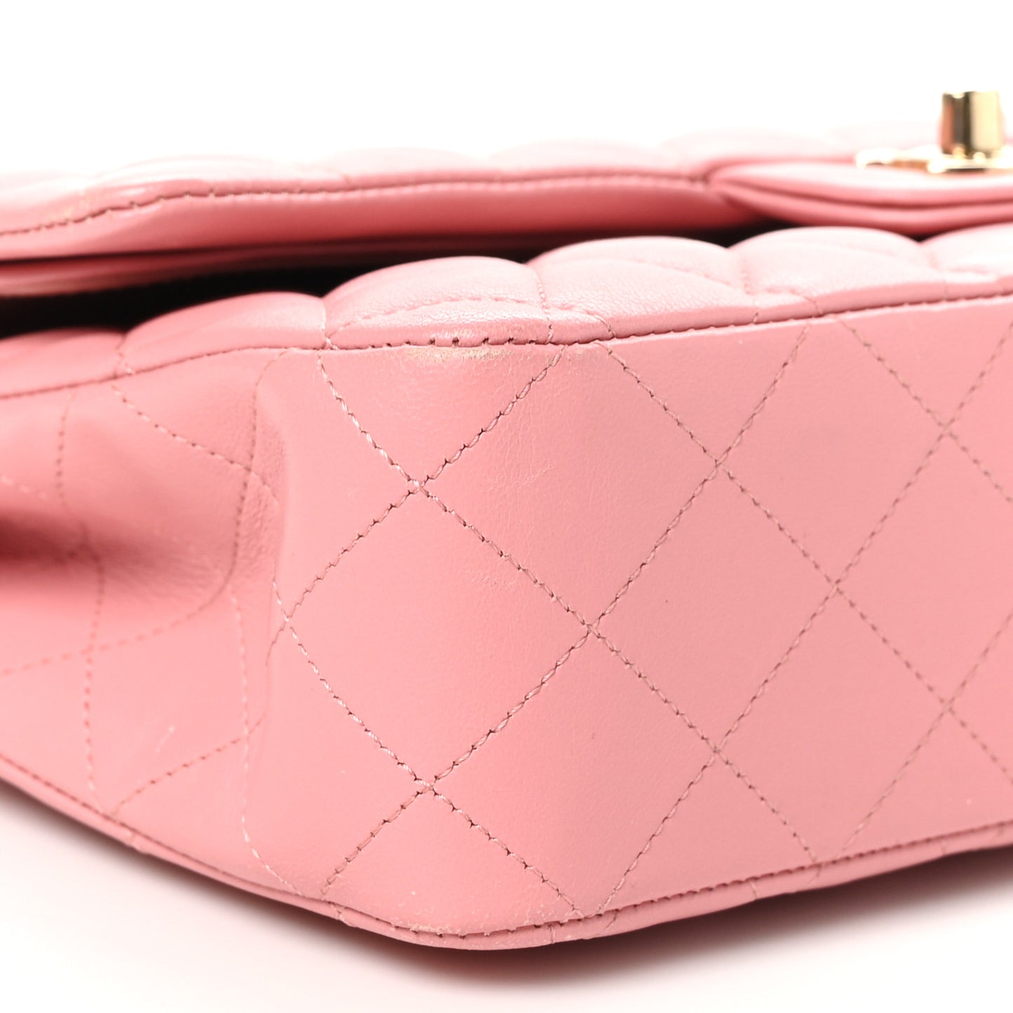 Lambskin Quilted Medium Double Flap Rose Pink