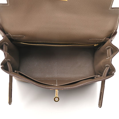 Hermes Togo Kelly Retourne 28 Etoupe 5 of 10