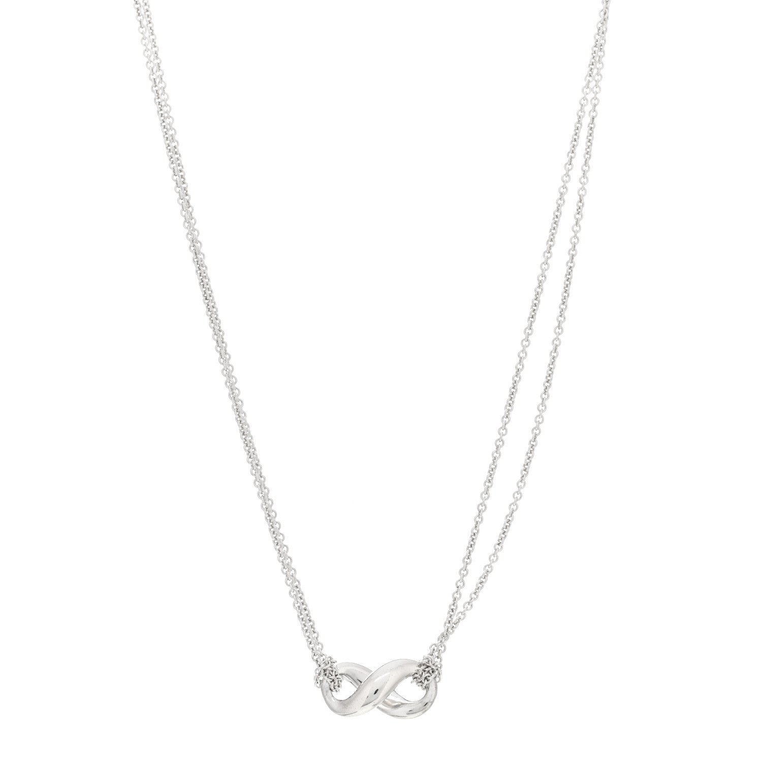 Tiffany Sterling Silver Figure 8 Pendant Necklace 1 of 5
