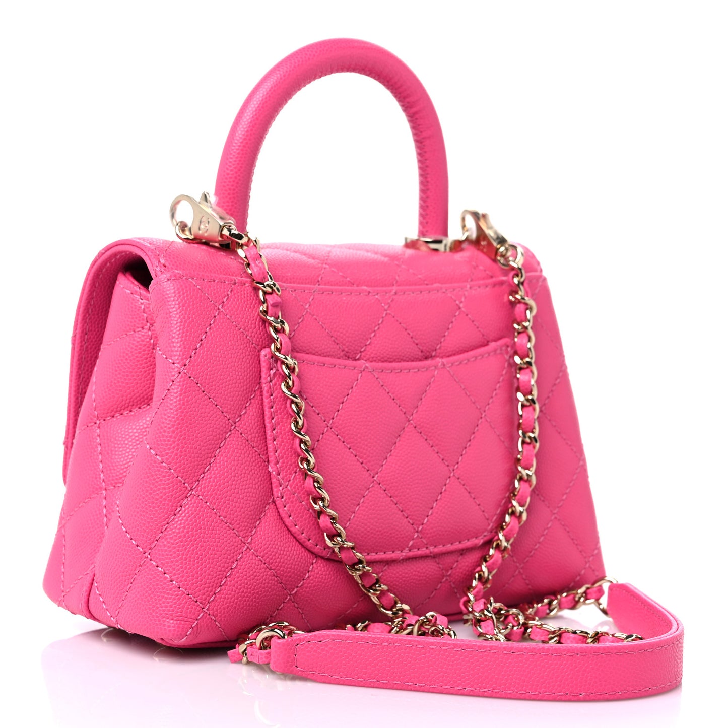 Caviar Quilted Extra Mini Coco Handle Flap Rose