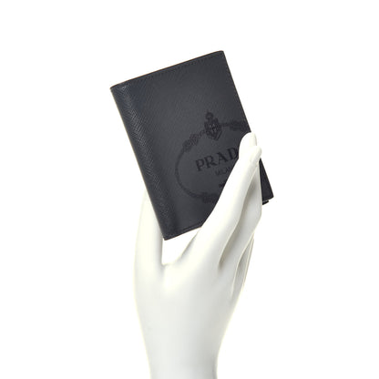 Prada Saffiano Logo Bi-Fold Wallet Anthracite 2 of 6