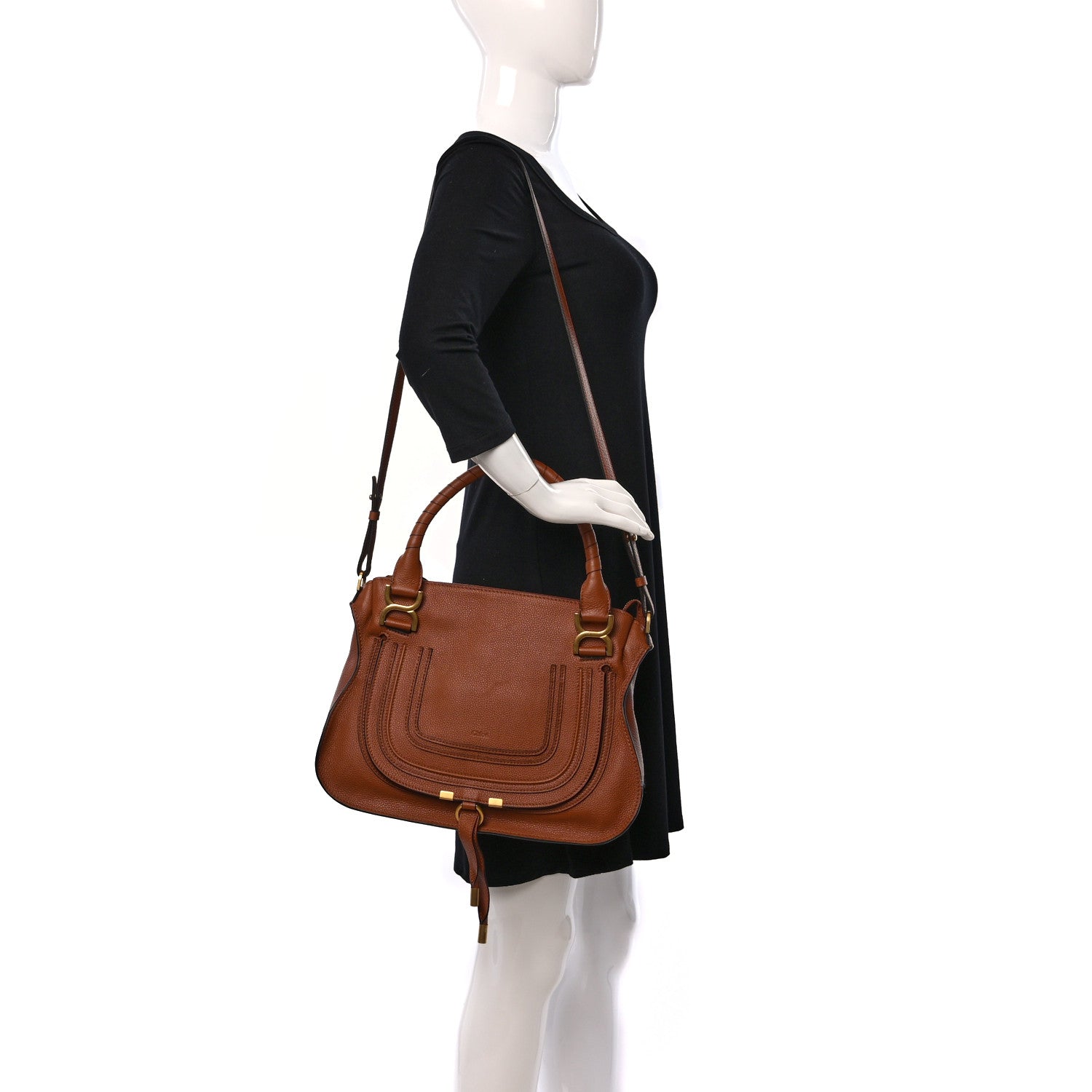 Chloe Calfskin Medium Marcie Satchel Tan 2 of 9