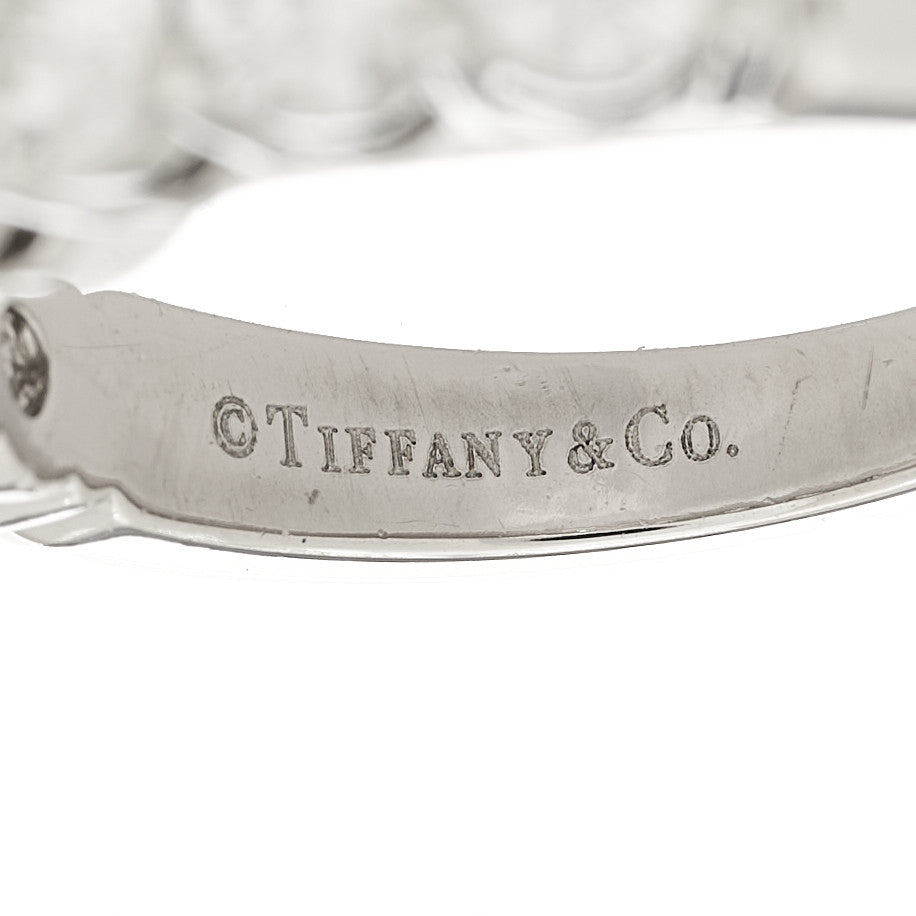 Tiffany Platinum Diamond 3.5mm Forever Half Circle Band Ring 49 4.75 5 of 5