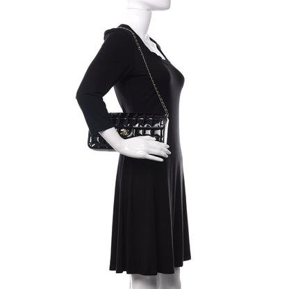 Chanel Patent Quilted East West Chocolate Bar Flap Black 2 of 13