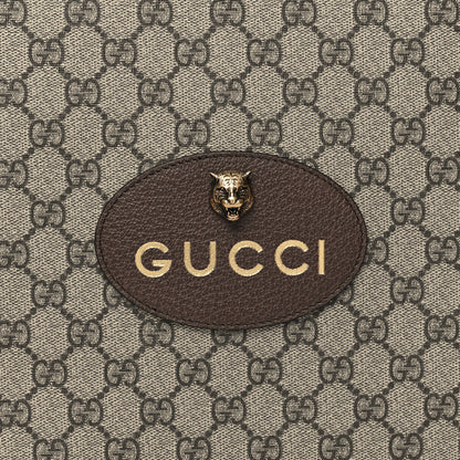 Gucci GG Supreme Monogram Neo Vintage Zip Wristlet Pouch Beige New Acero Crop 8 of 11